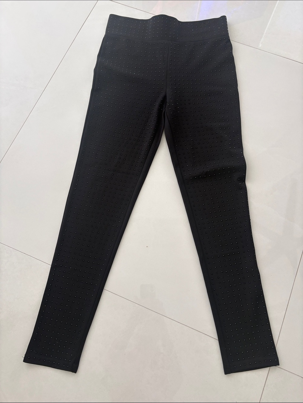 Black Studded Stretch Leggings - Picture 1 of 6